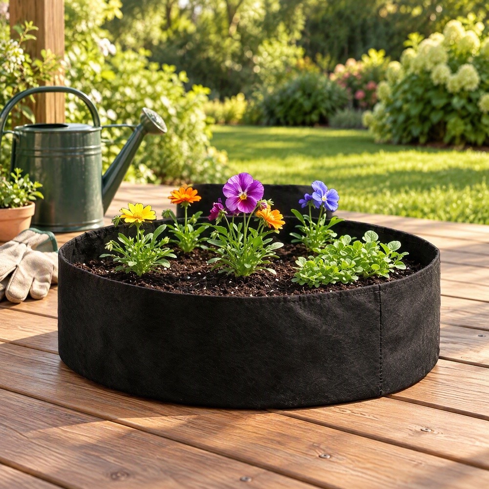 Raised Garden Bed - Büyük, Yuvarlak Keçe Dikim Torbası, 130x30