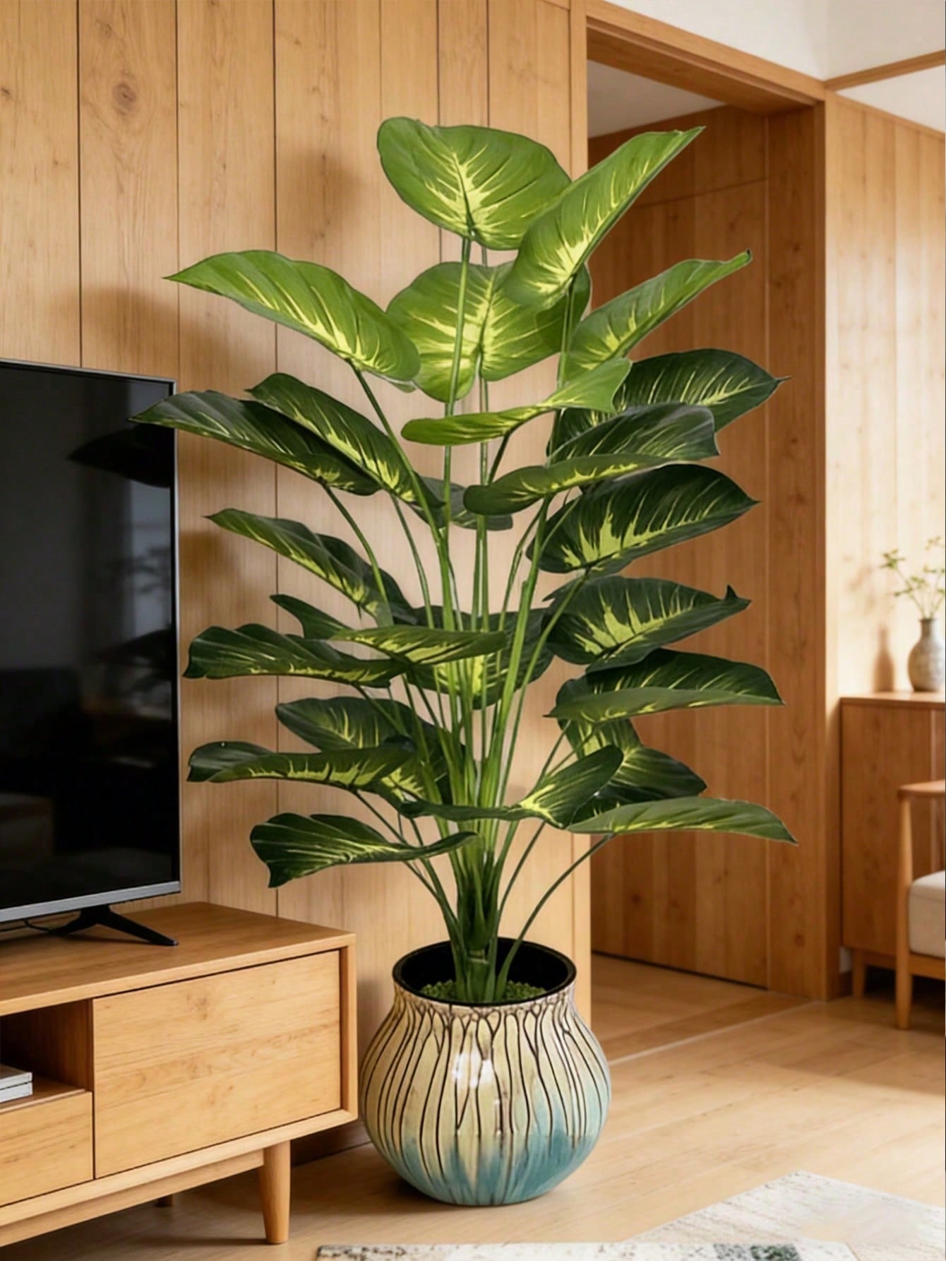 Indoor Herb Garden - Büyük Yapay Para Ağacı, Saksılı Dekoratif