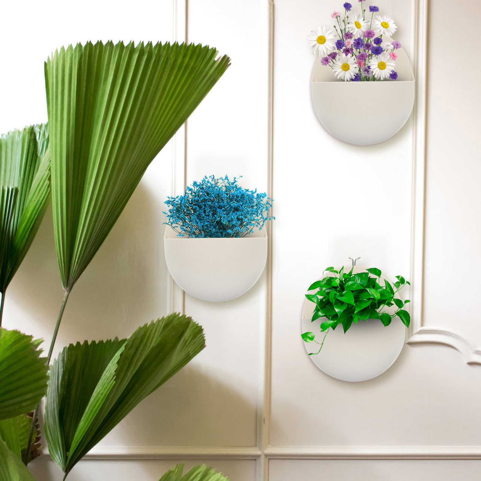 Vertical Planter - 4 Adet Balkon Çiçek Saksısı, Plastik