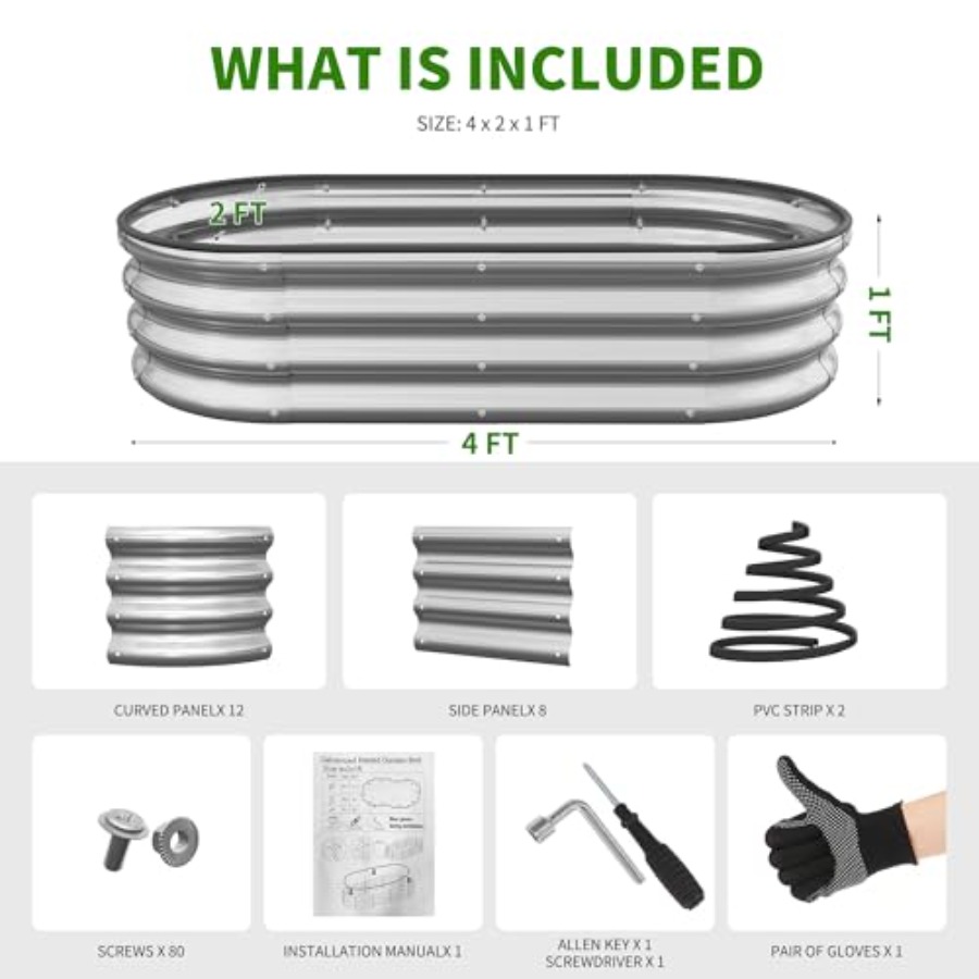 Oval Büyük Galvanizli Metal Yü - Raised Garden Bed incelemesi ve fiyatı