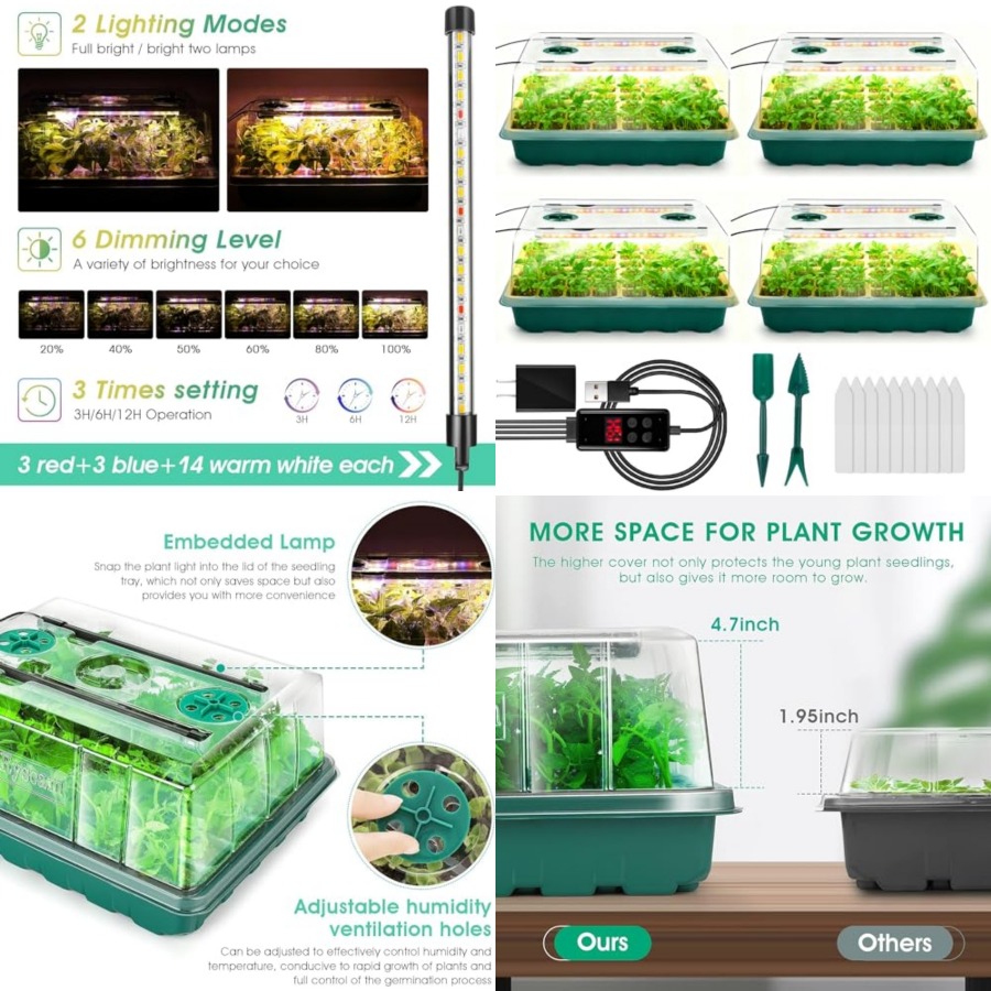 Büyüme Işığıyla Donatılmış Toh - Seed Starter Tray incelemesi ve fiyatı
